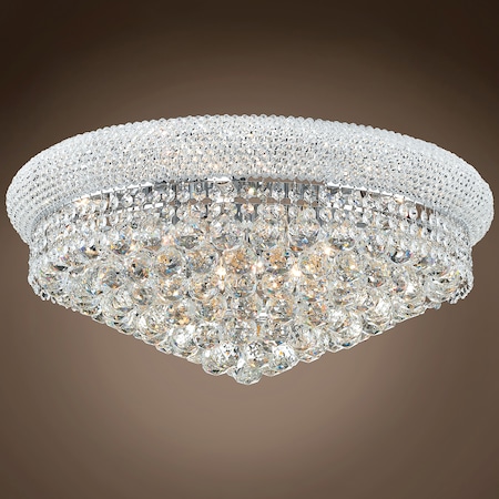 Joshua Marshal Bagel Design 12 Light 24 Chrome Flush Mount w/Clear European Crystals 701013-009